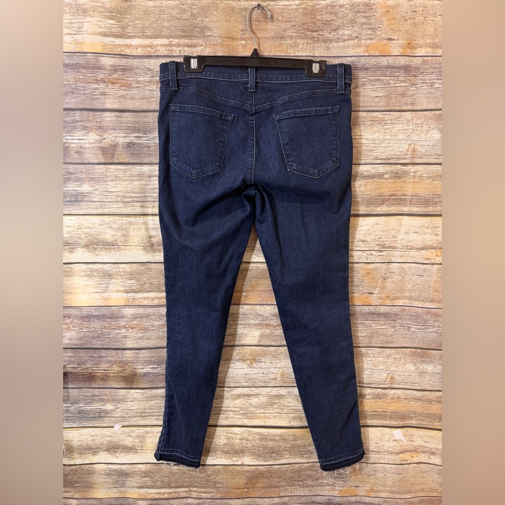 J Brand Jeans Braided Cantonite Mid-Rise Super Skinny Jeans 30 Stretch Raw Hem - Picture 5 of 7